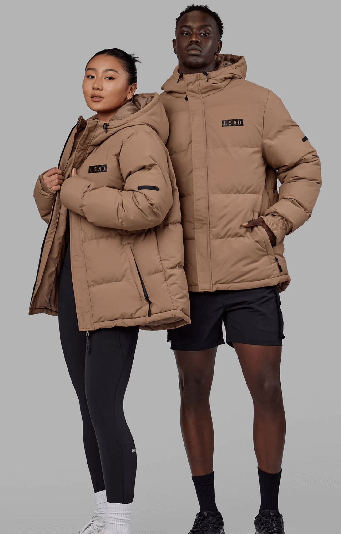 Khaki top puffer jackets