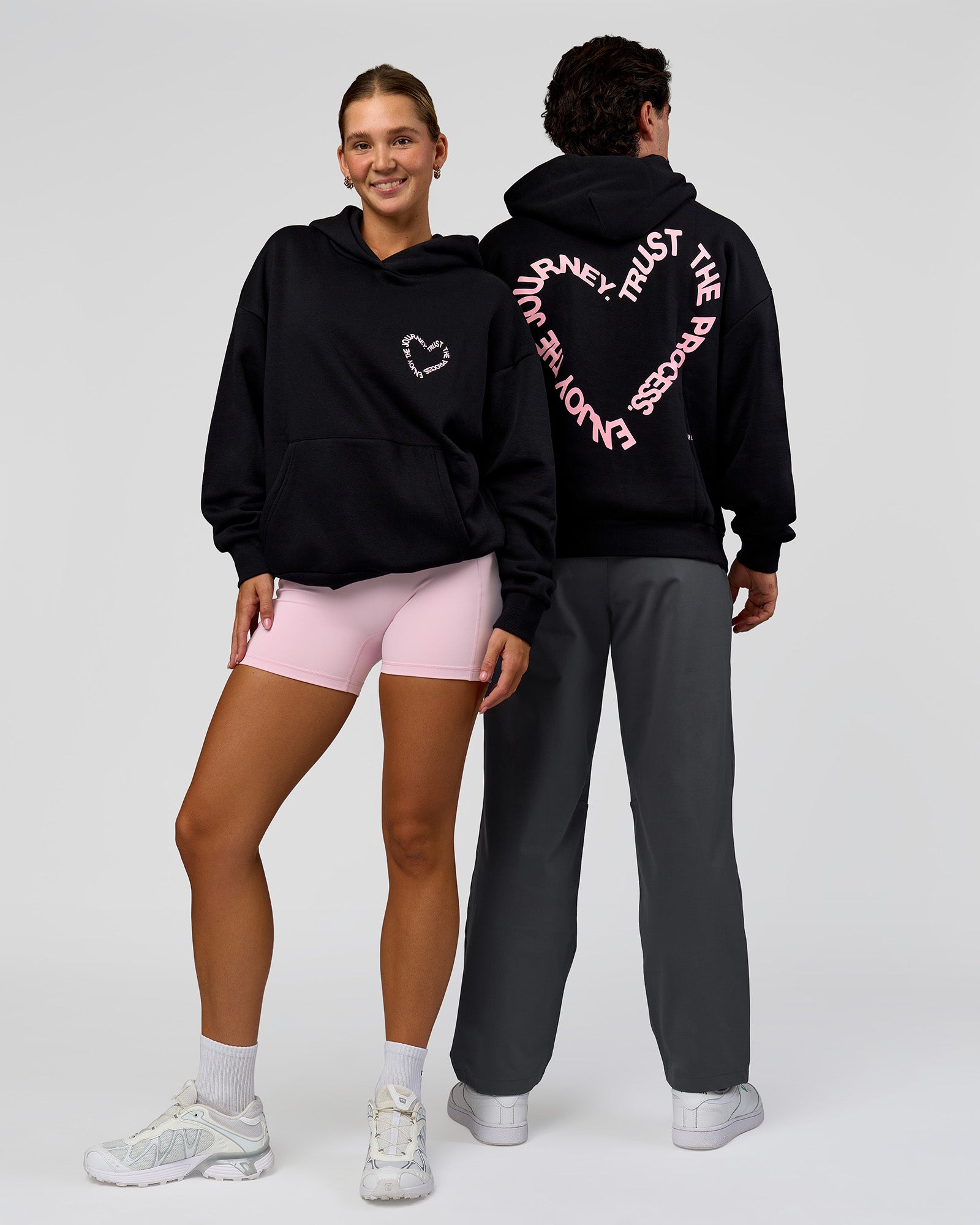 Unisex Love The Process Oversize Hoodie - Black-Marshmallow | LSKD