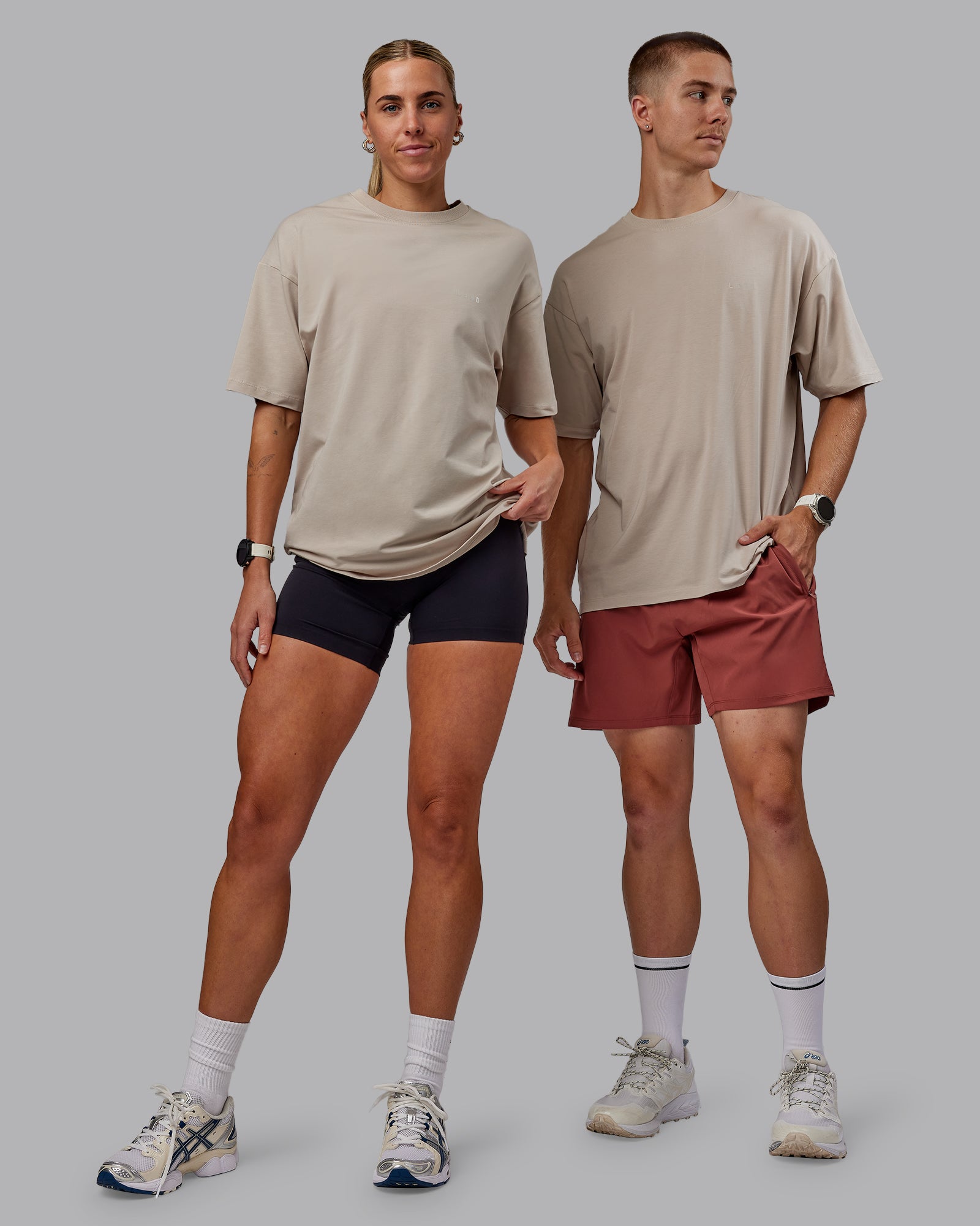 Unisex Deluxe PimaFLX Tee Oversize - Shale Beige | LSKD