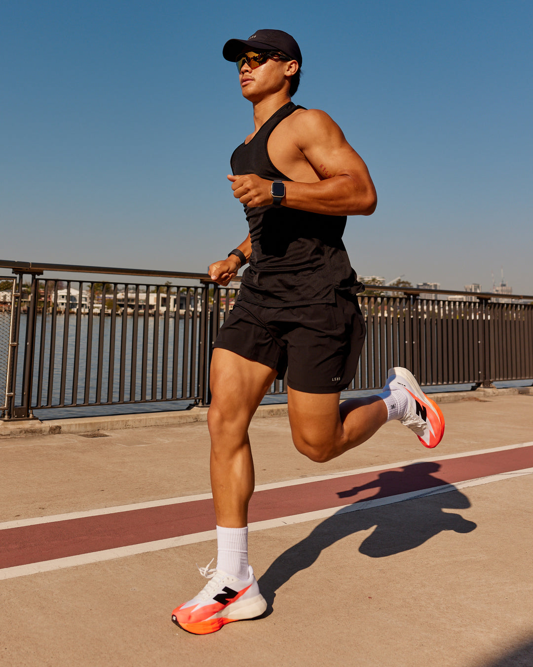 Model wearing Rep TRD Ripstop 7" Training Short - Black | Model:George | Size:L