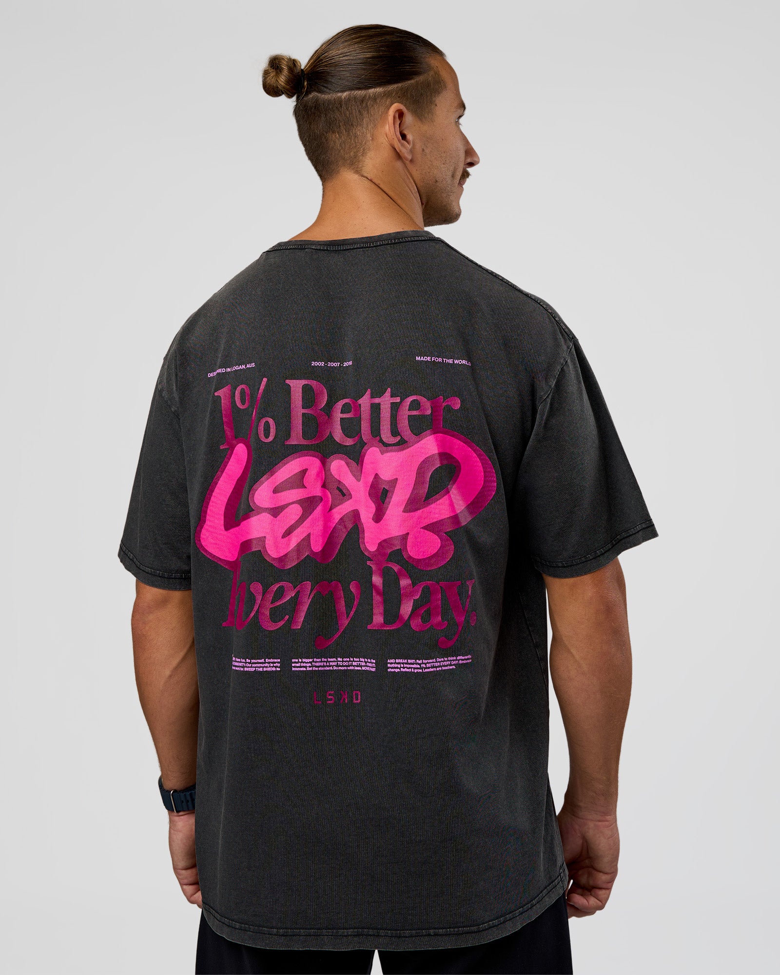 Break Through FLXCotton Oversized Tee - Black Washed-Plum Caspia