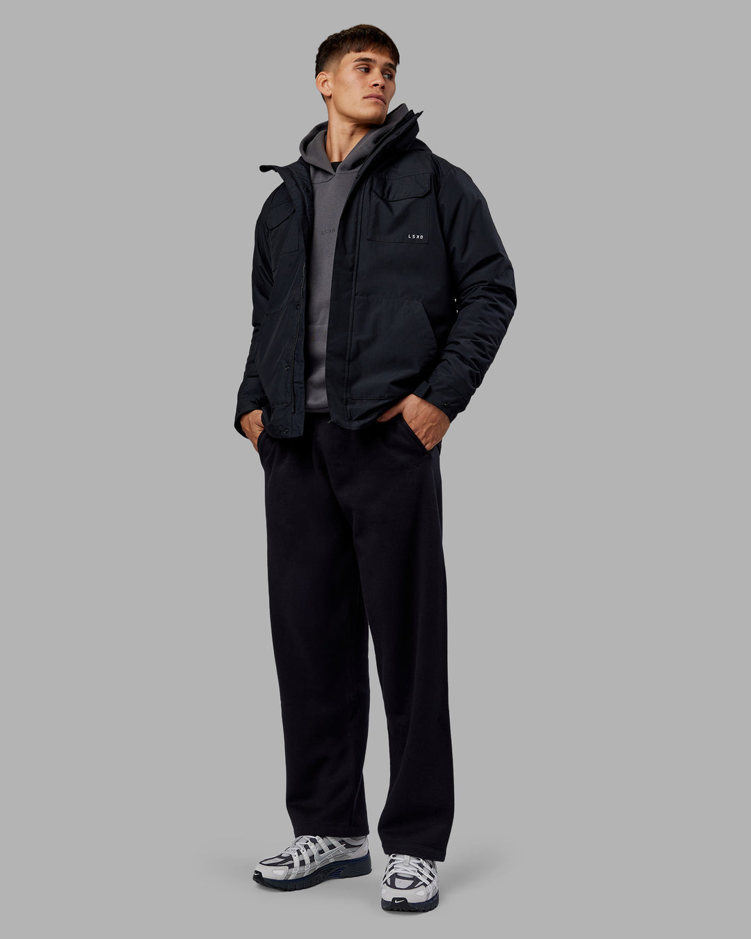 Man wearing Marshall 2.0 Jacket - Black | Model:Jackson | Size:L
