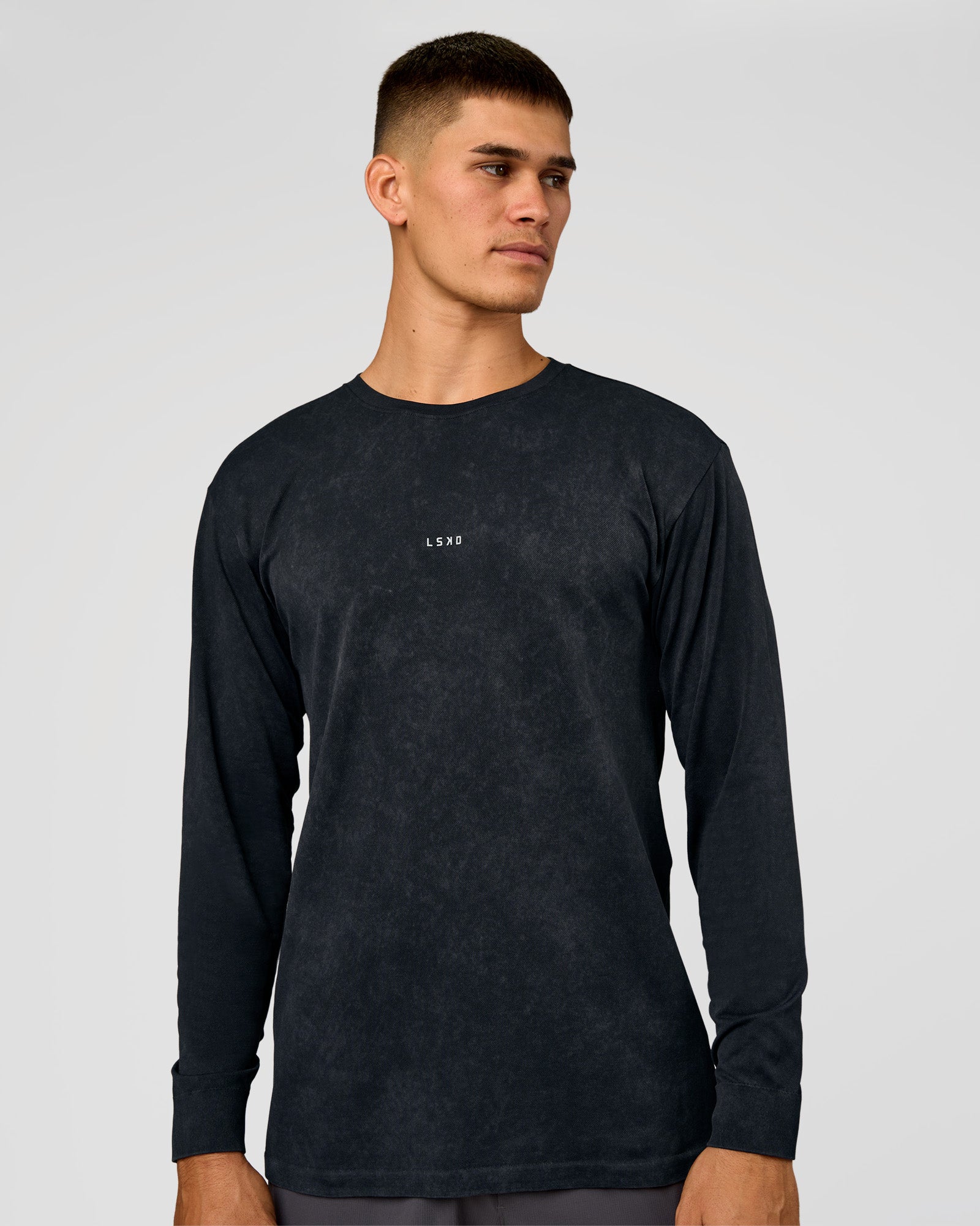Power Oversized Long Sleeve Tee - Black Washed | LSKD