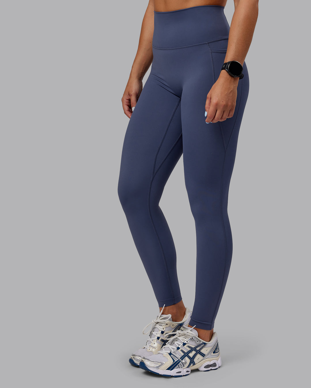Woman wearing Abs Elixir Ultra High-Rise Full Length Legging Pockets - Nightshadow Blue