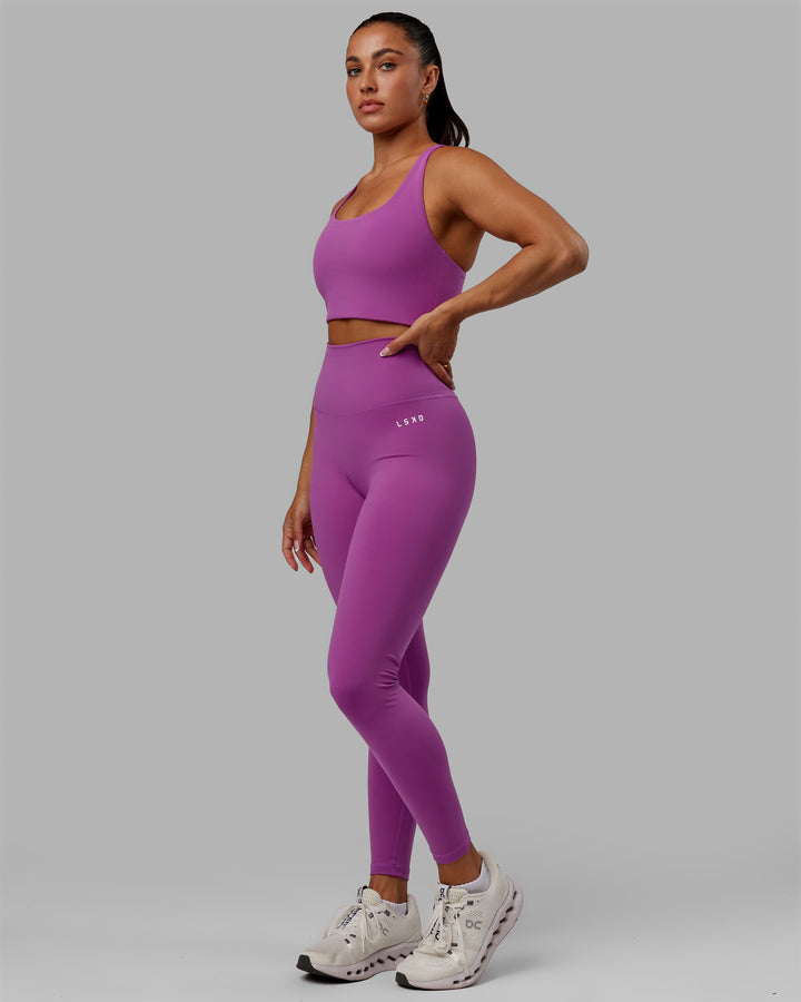 Woman wearing Ace Long Line Bra - Hyper Violet