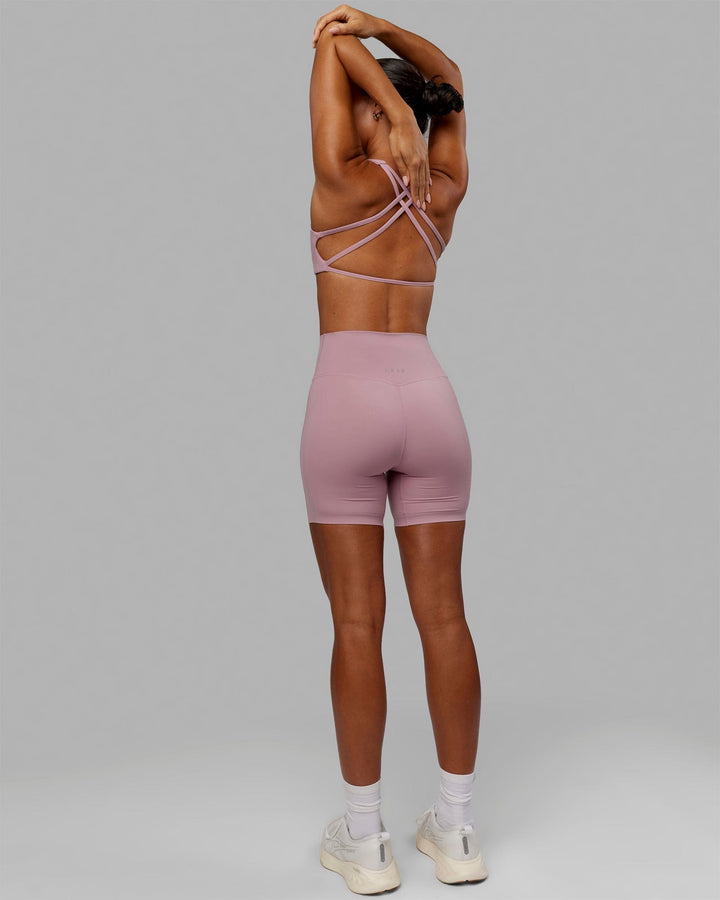 Woman wearing Elixir Mid Short Tights - Cosmetic Pink