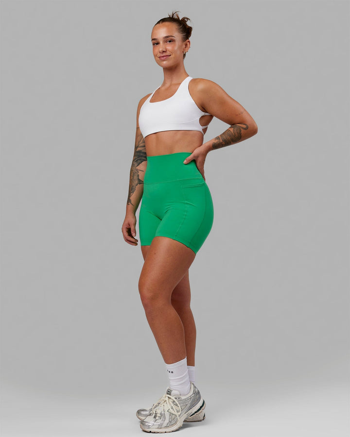 Elixir Mid Short Tights with Pockets - Holly Green