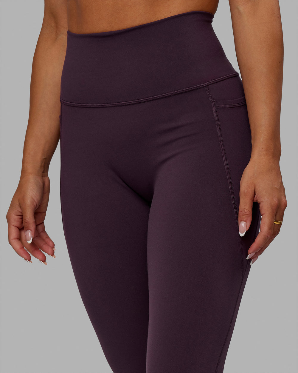 Woman wearing Fusion Full Length Tights - Midnight Plum