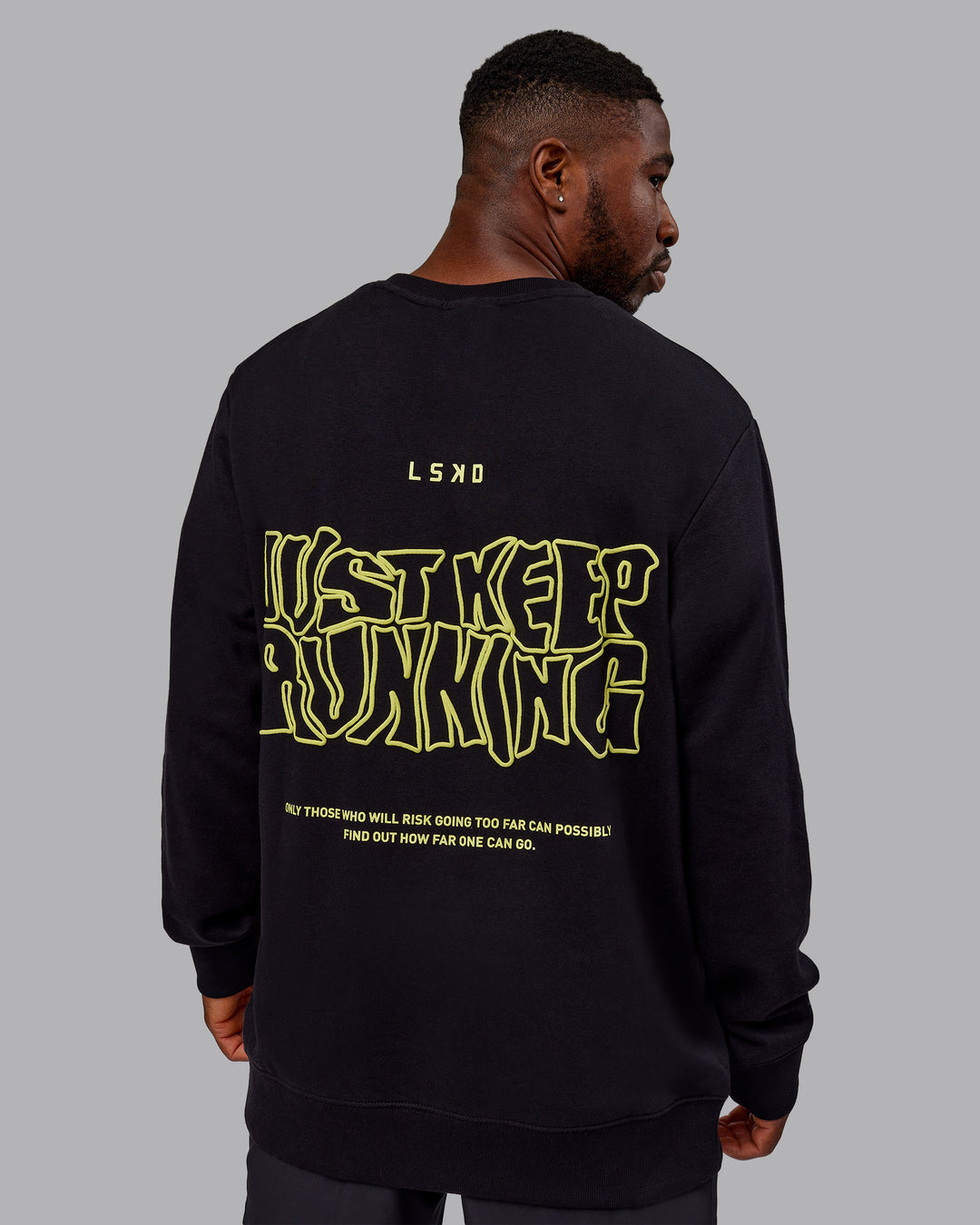 Man wearing Leg It Sweater - Black-Volt