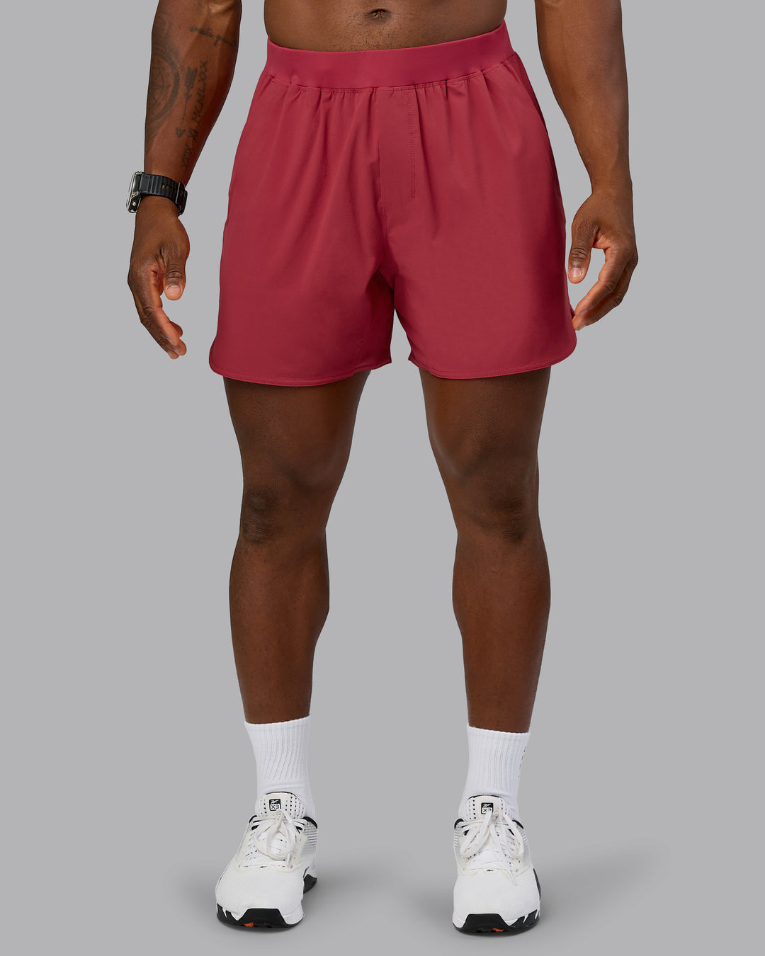 Man wearing Lift 6" Performance Short - Claret | Model:Sam | Size:L
