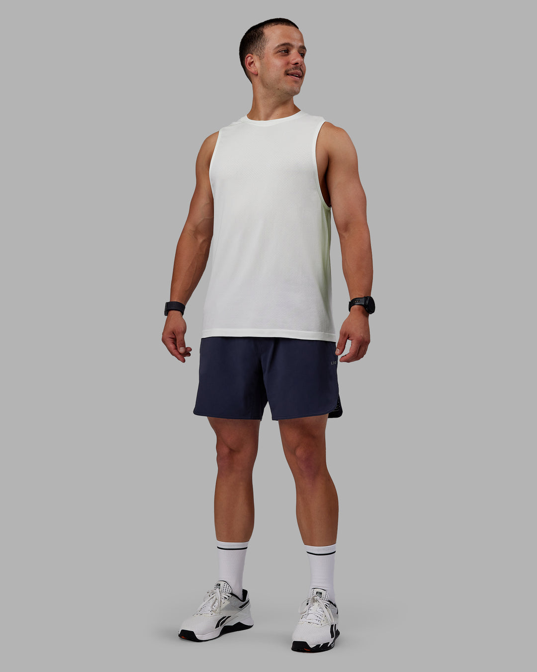 Man wearing Lift 6" Performance Shorts - Future Navy