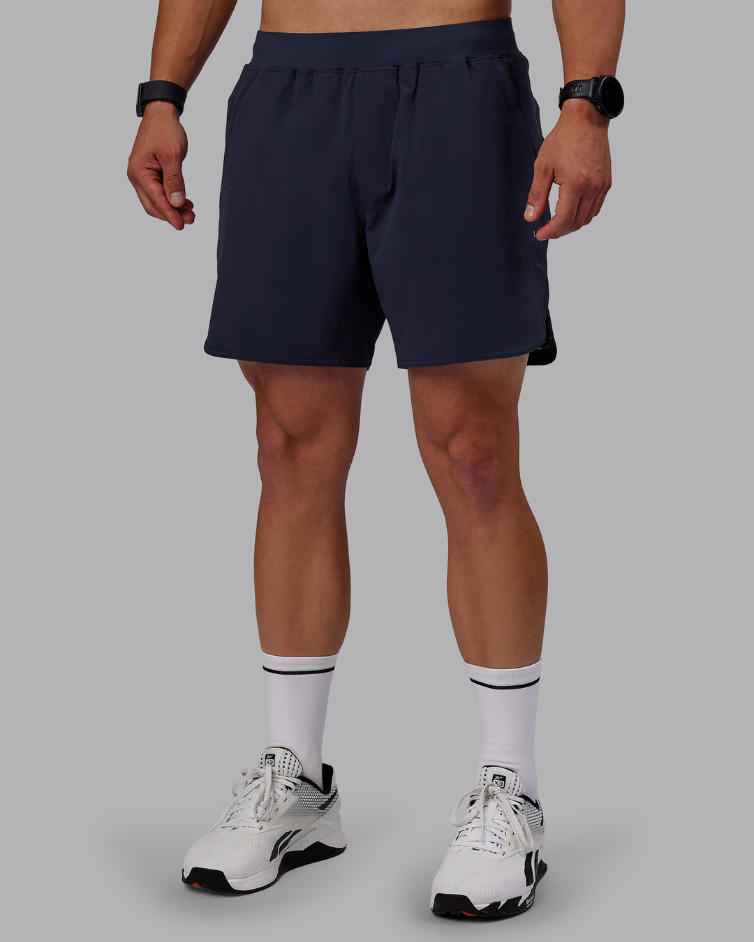 Man wearing Lift 6" Performance Shorts - Future Navy