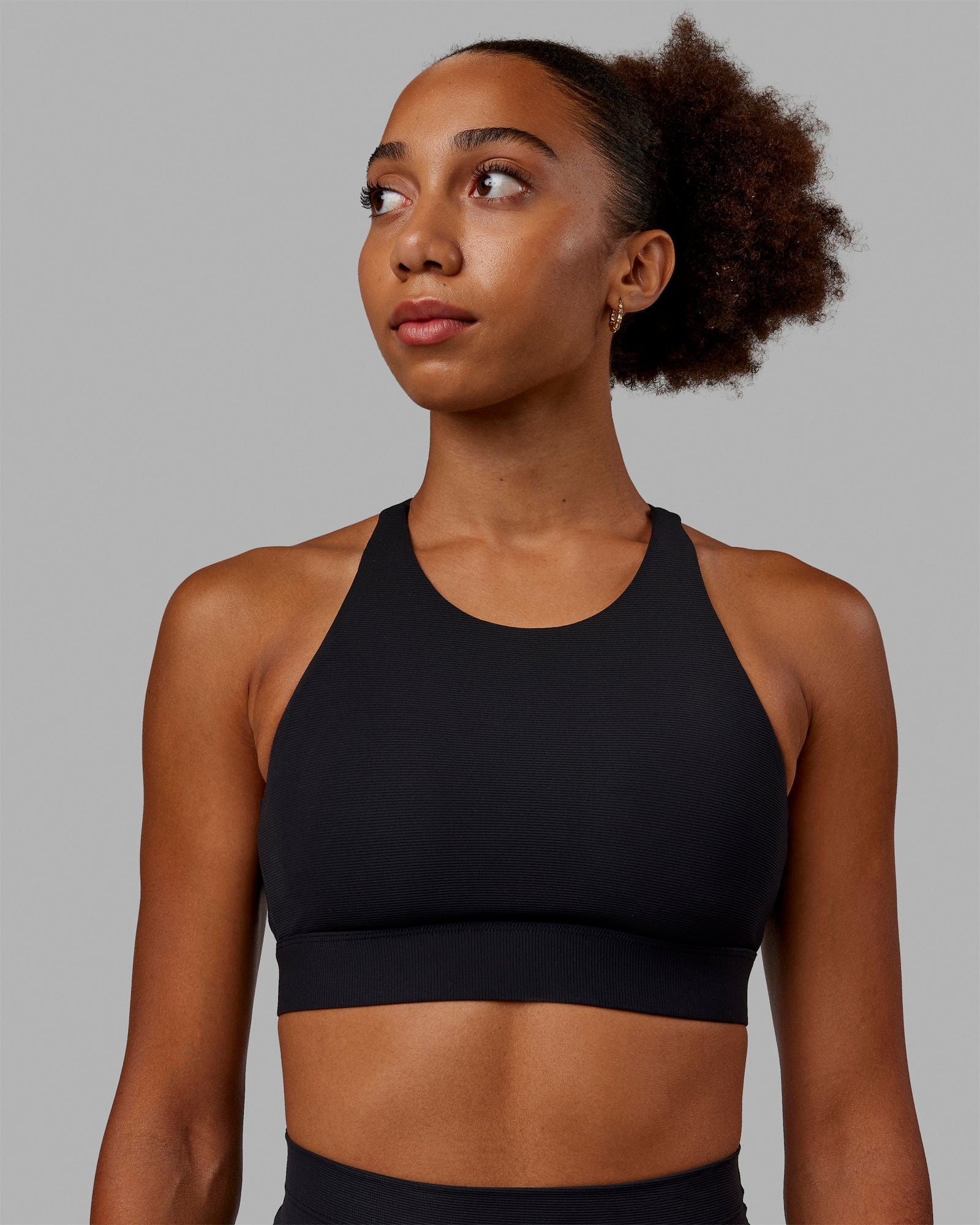 Resistance Ribbed Sports Bra Black Black 2XS