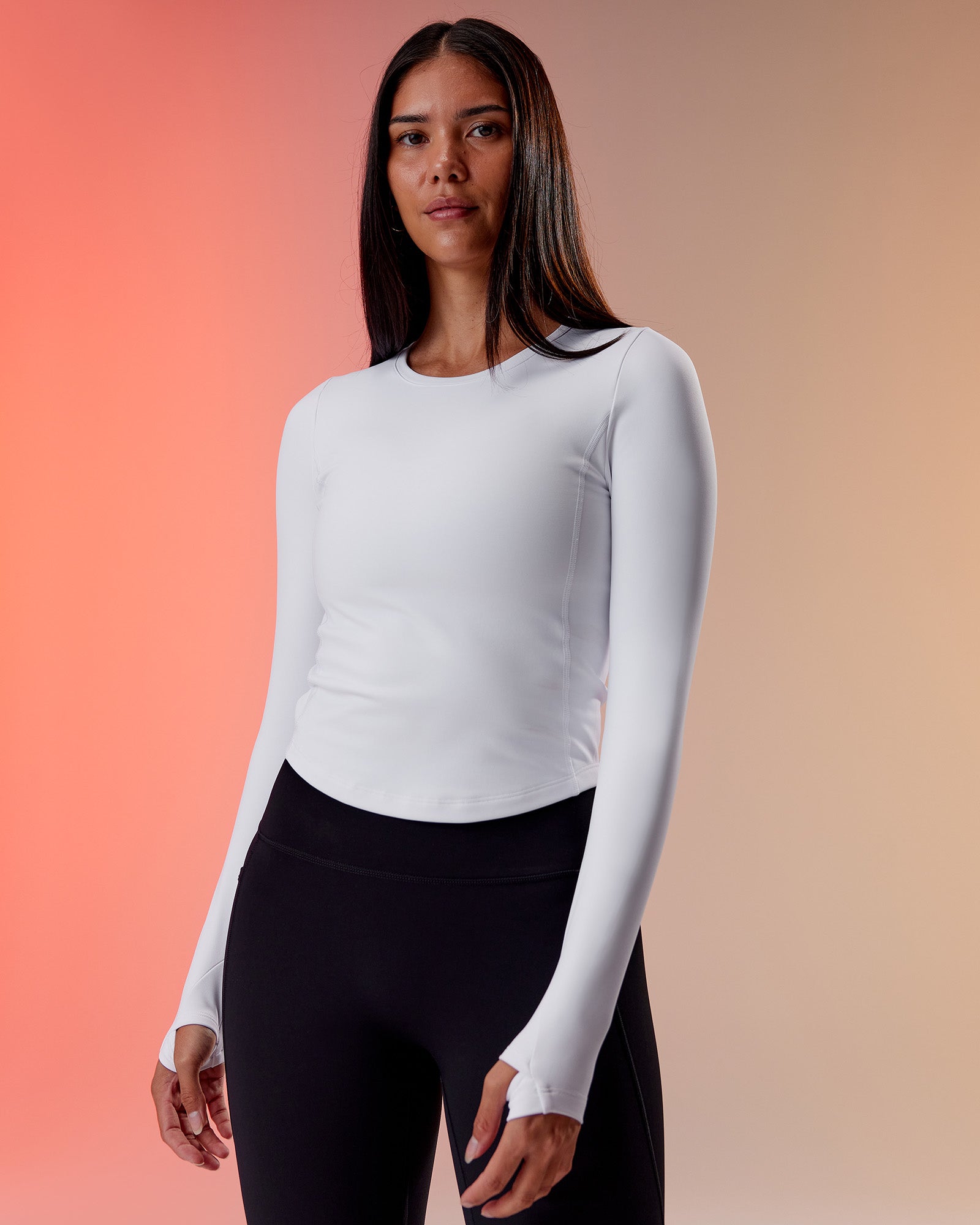 Embrace Thermal Long Sleeve Tee White LSKD