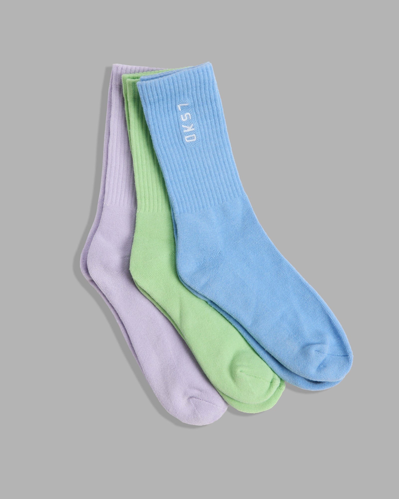 Signal 3 Pack Crew Sock Cornflower Blue Pale Lilac Green Fig LSKD