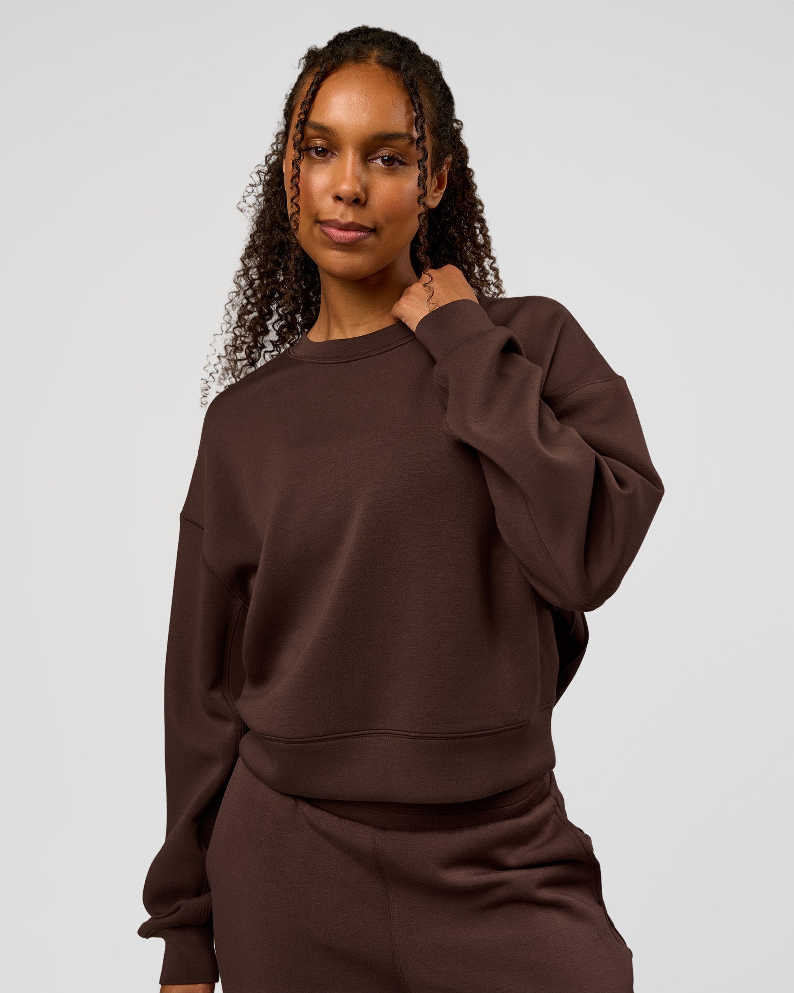CF Elevate SoftTouch Pintuck Sweater - Hot Chocolate | LSKD
