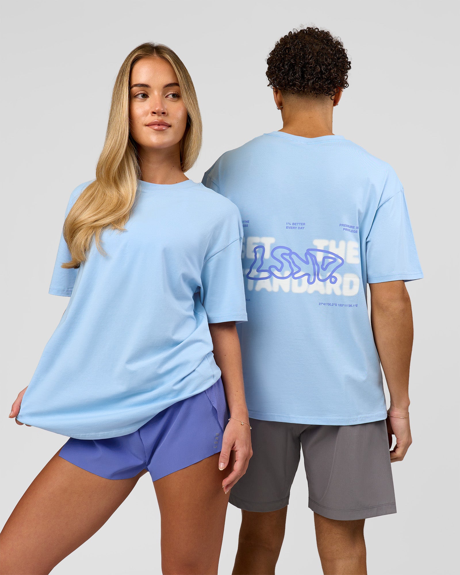 Benchmark FLXCotton Oversized Tee - Open Air-Blue Bell | LSKD