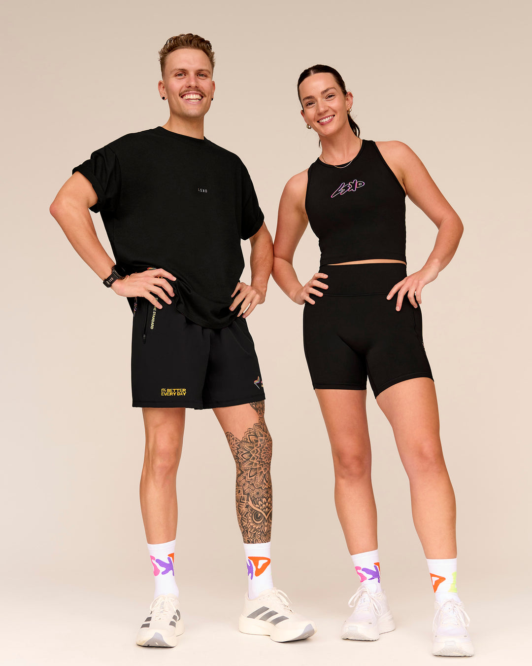 Man wearing Pride Rep 7" Training Shorts - Black - Black