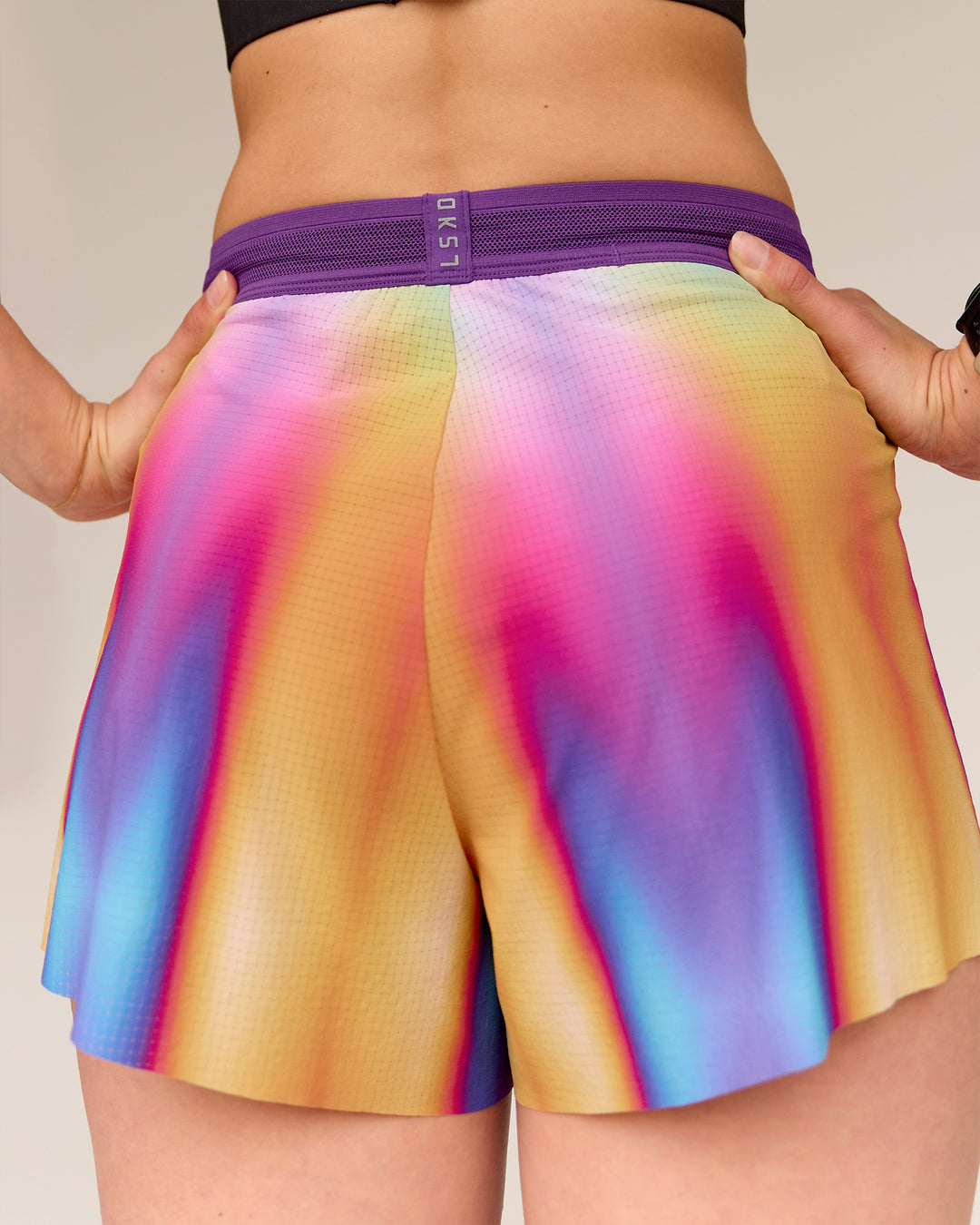 Woman wearing Accelerate 3" High-Rise Running Short - Radiate Print