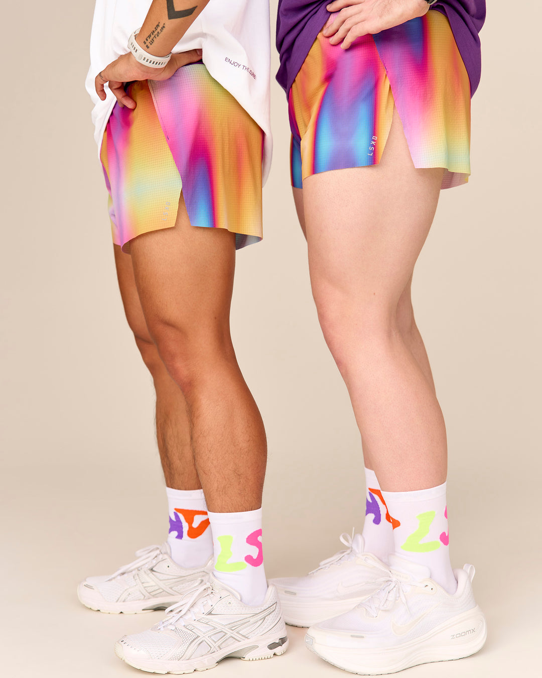 Man wearing Accelerate 3" High-Rise Running Short - Radiate Print
