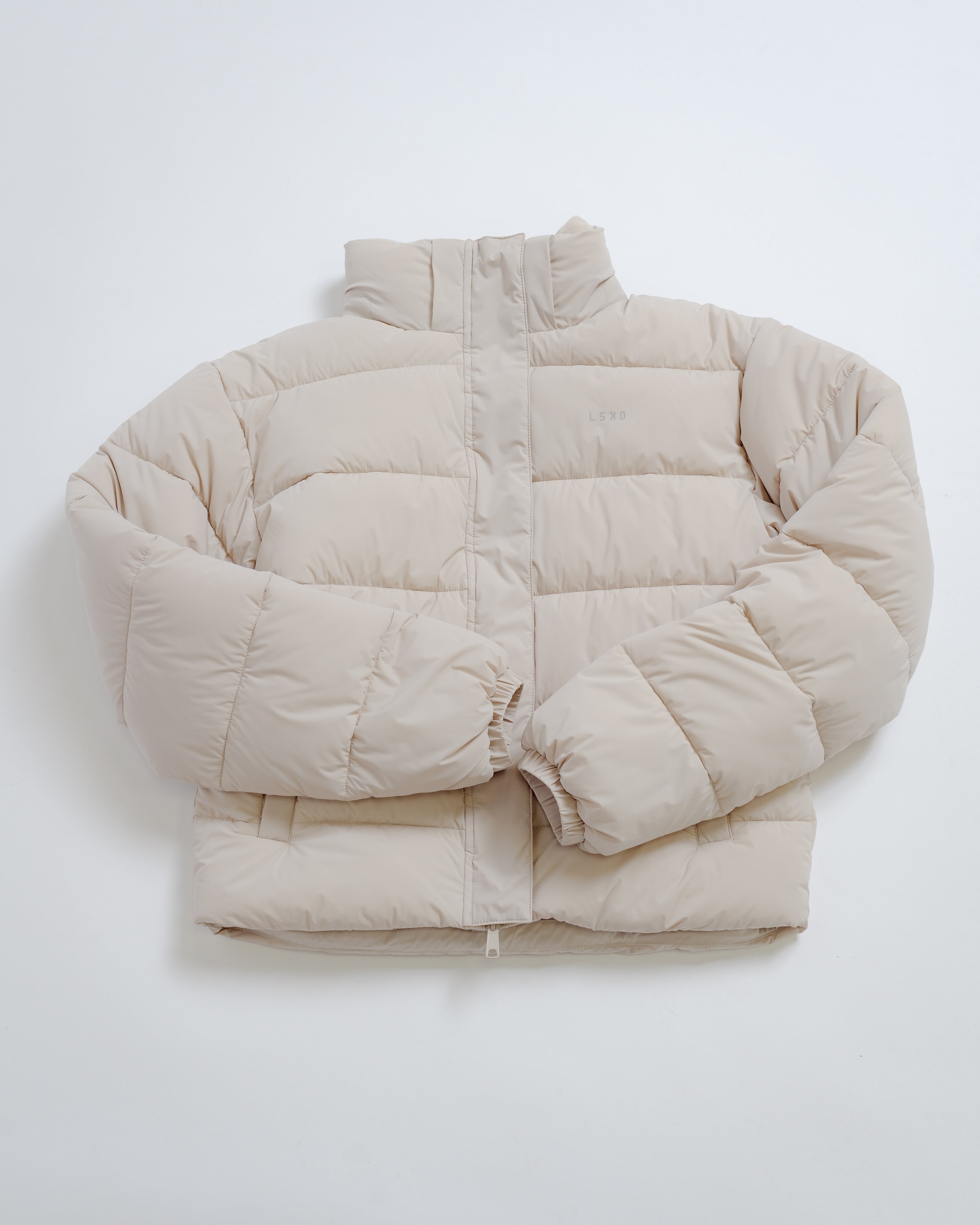 ジャケット・アウター g'morning Stand Neck Puffer Jacket L Go-To Puffer Jacket - Shale Beige | LSKD
