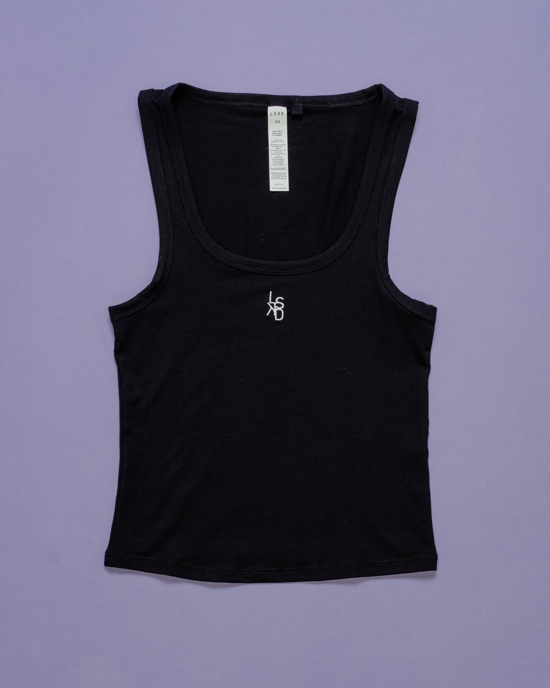 Go-To FLXCotton Scoop Neck Tank - Black-White