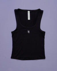 Go-To FLXCotton Scoop Neck Tank - Black-White | Thumbnail Index: 1