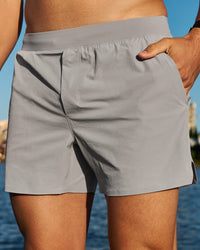 Man wearing Hybrid Lined 5" Short - Alloy  | Thumbnail Index: 0