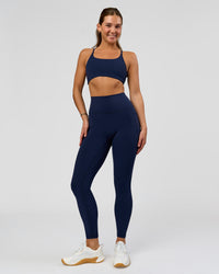 Woman wearing O.G. Fusion Ultra High-Rise Full Length Legging Pockets - Future Navy | Model:Amity| Size:S | Thumbnail Index: 2
