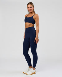 Woman wearing O.G. Fusion Ultra High-Rise Full Length Legging Pockets - Future Navy | Model:Amity| Size:S | Thumbnail Index: 4