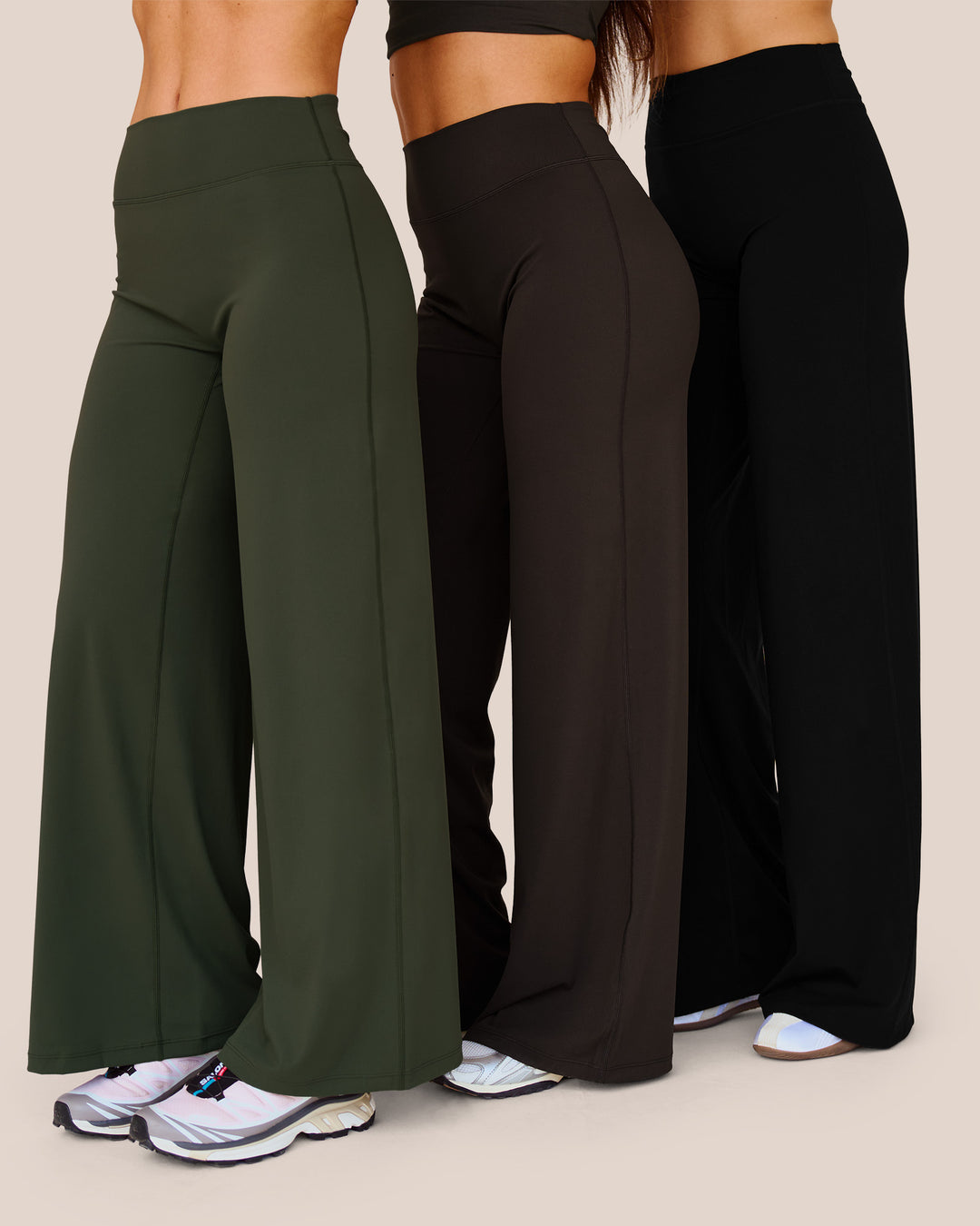 Woman wearing Elixir High-Rise Petite Pant - Pure Olive | Model:Issy | Size:XS - view 2