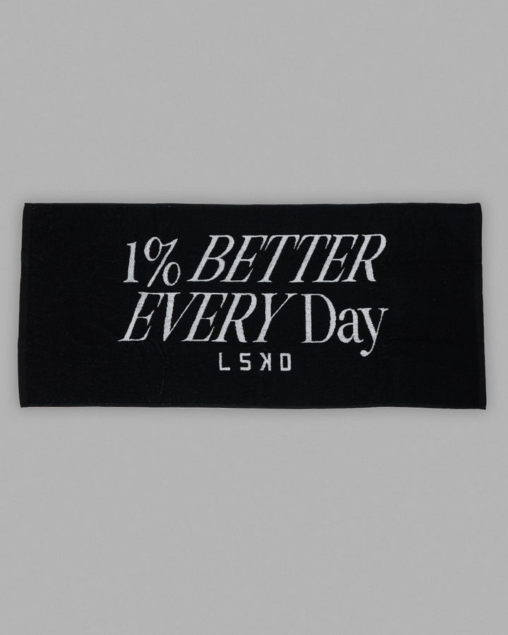 1% Better Every Day Cotton Towel 50x115cm - Black-White