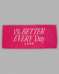 1% Better Every Day Cotton Towel 50x115cm - Magenta-White