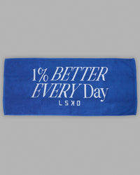 1% Better Every Day Cotton Towel 50x115cm - Power Cobalt-White