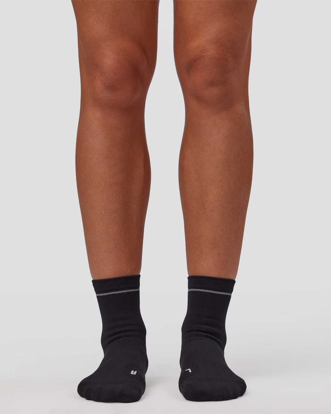 1% Better Performance Quarter Socks - Black-Reflective