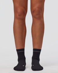 1% Better Performance Quarter Socks - Black-Reflective
