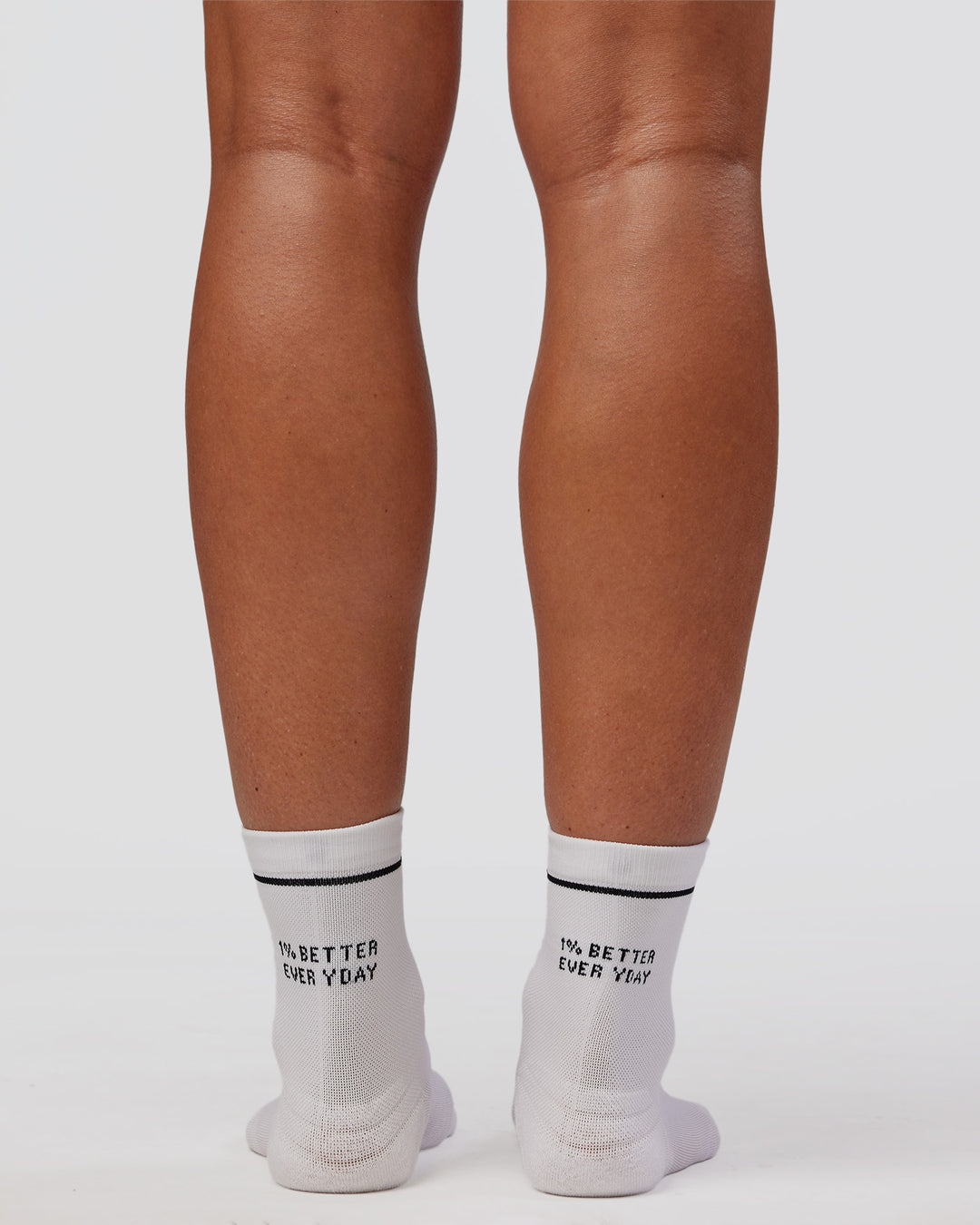 1% Better Performance Quarter Socks - White-Black