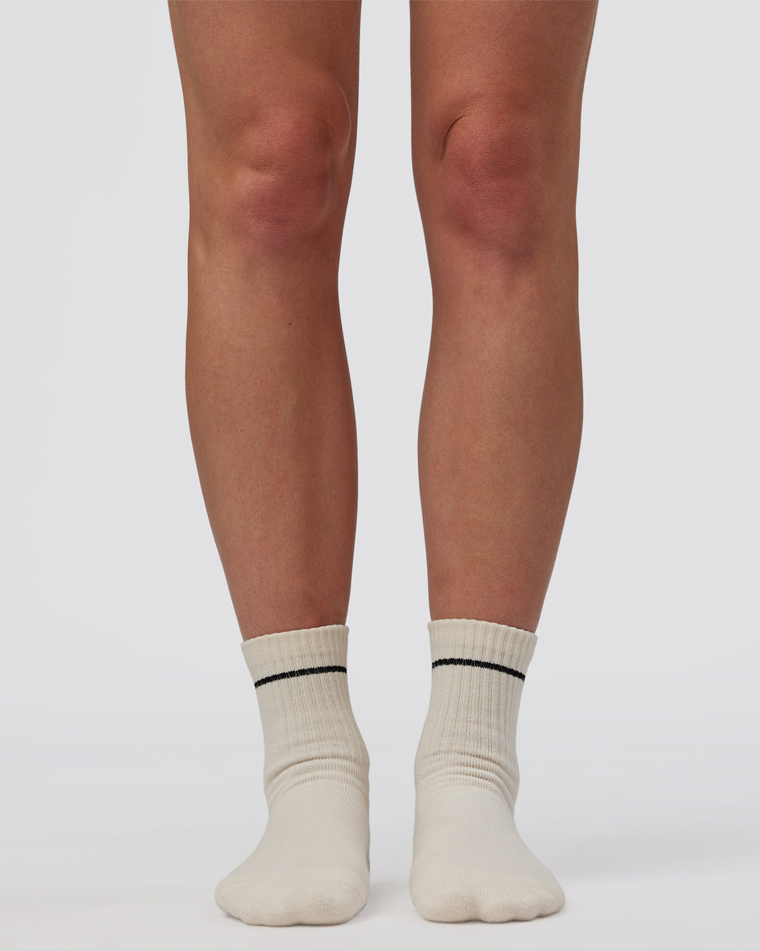 1% Better Pilates Grip Sock - Off White-Black