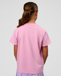 Kid wearing Kids Enjoy the Journey FLXCotton Tee - Bubblegum | Model:Jayla | Size:10