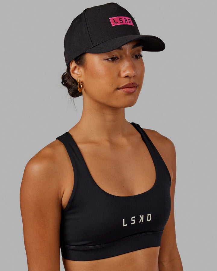 Cornerstone Snapback Cap - Black-Flamingo