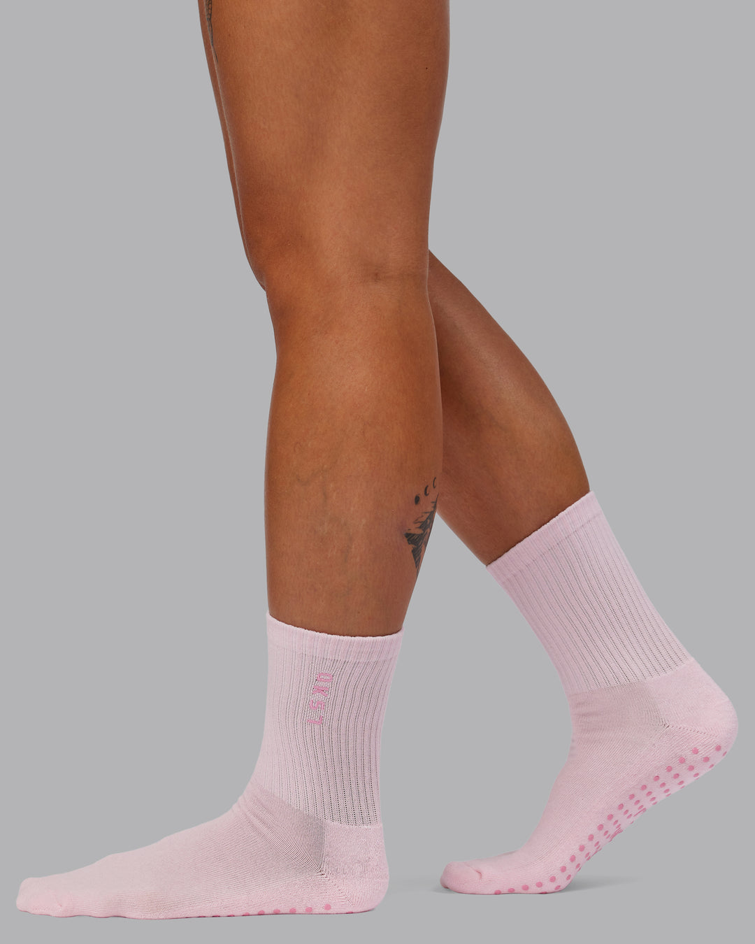 Model wearing Quarter Sock Pack - Candy Pink-Flame | Size:OS
