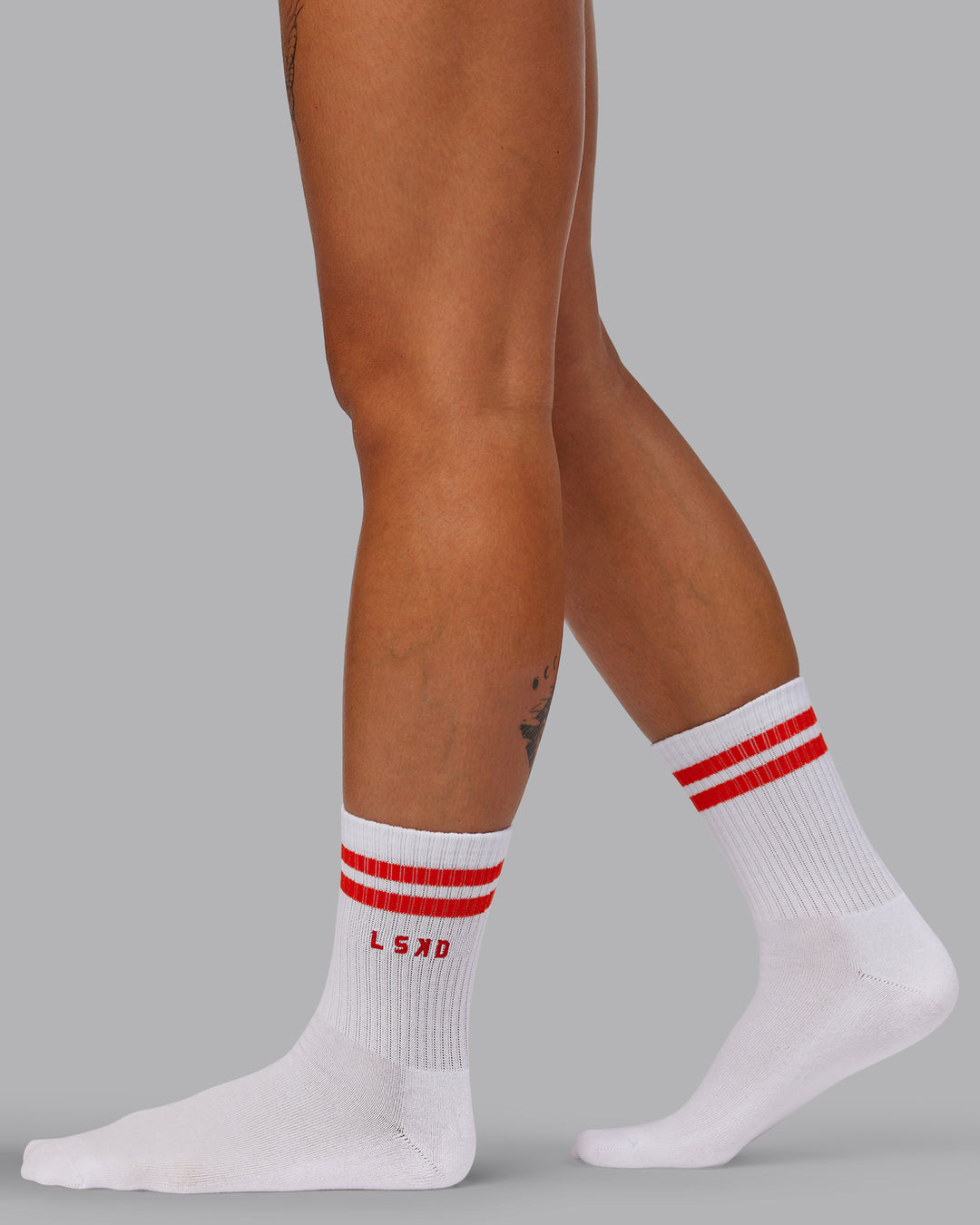 Model wearing Quarter Sock Pack - Light Cyan-Grenadine | Size:OS