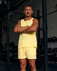 Man wearing Pace Running Tank 3.0  - Lemon | Thumbnail Index: 7