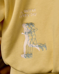 Woman wearing Zola Oversized Hoodie - Lemon | Model:Grace | Size:M