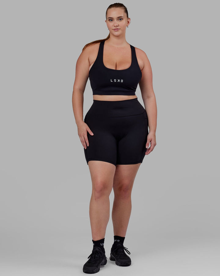 Rep Sports Bra Small Logo - Black-White