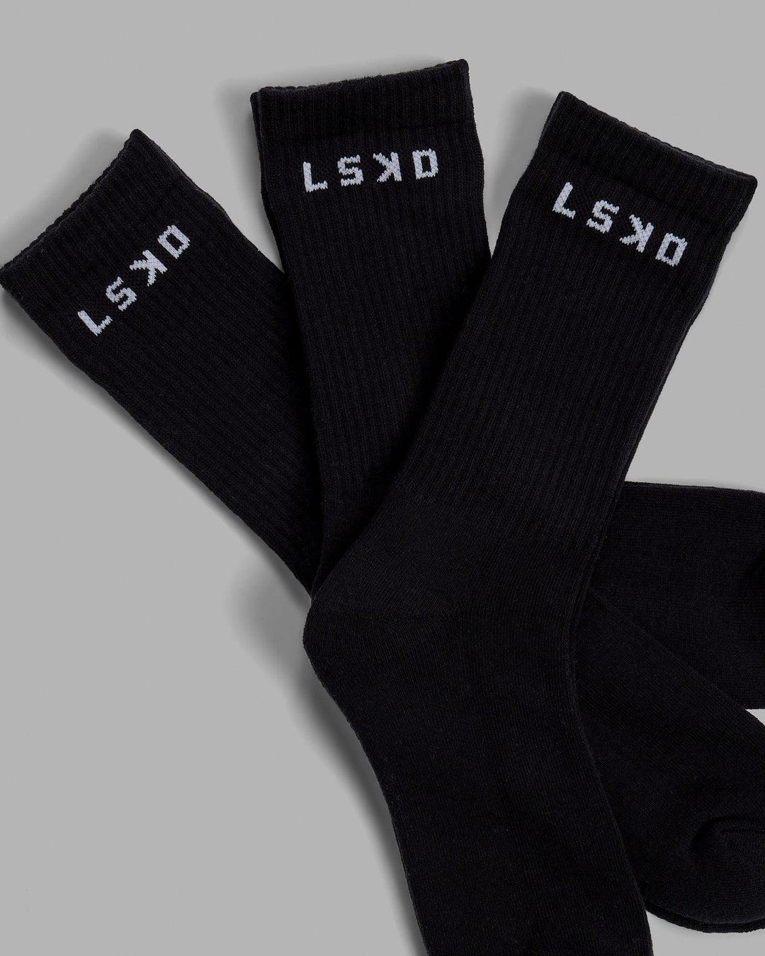 Daily 3 Pack Crew Sock - Black