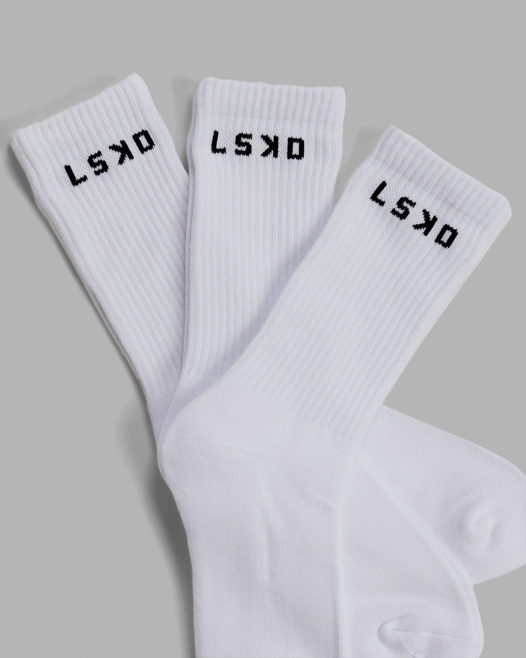 Daily 3 Pack Crew Sock - White