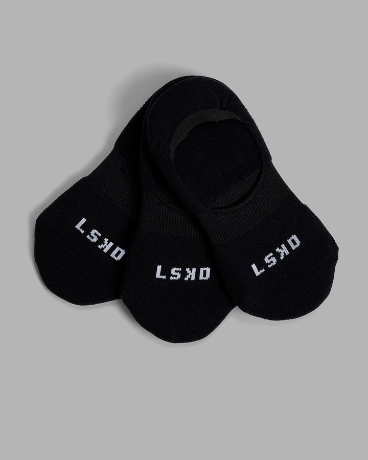 Performance No Show 3 Pack Sock - Black