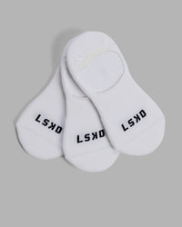 Performance No Show Socks 3 Pack 2.0 - White-Black