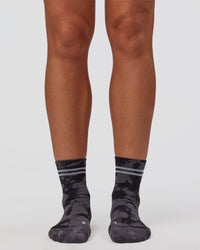 Accelerate Performance Quarter Socks - Black-Dark Storm